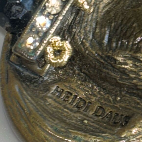 Heidi Daus Sultry Swirl Knot black beaded necklace Swarovski crystal 3 strand - Picture 6 of 10